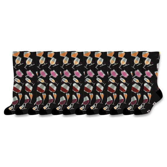 ThisWear Alcohol Socks If You Can See This I Need Some Wine Funny Quote Gift 12-Pair Novelty Crew Socks
