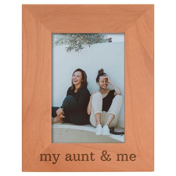 ThisWear Aunt Niece Frame Aunt and Me New Aunt Natural Wood Engraved 4x6 Portrait Picture Frame Wood