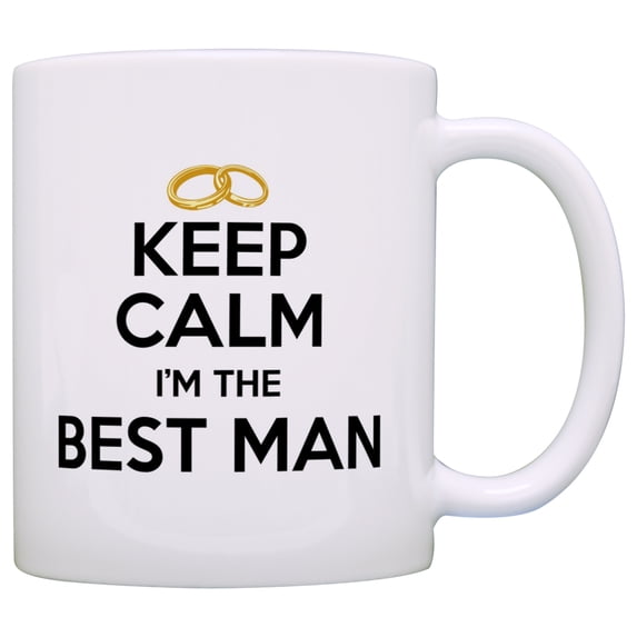 ThisWear Bachelor Party Gifts Keep Calm I'm the Best Man Wedding Party 11 ounce Coffee Mug