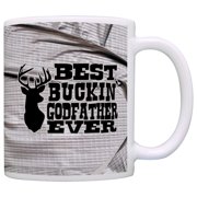 ThisWear Baptism Gifts Best Buckin Godfather Ever Christening 11 ounce Coffee Mug Simulated Duct Tape