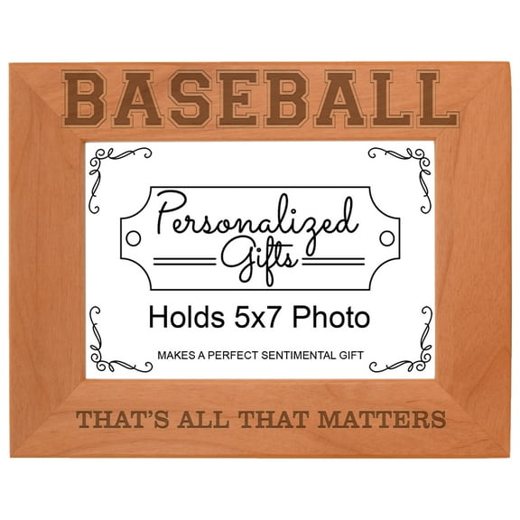 ThisWear Baseball Player Gifts That's All That Matters Wood Laser 5x7 Landscape Picture Frame