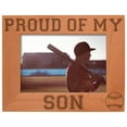 thumbnail image 1 of ThisWear Baseball Dad Mom Gift Proud of My Son Natural Wood Engraved 5x7 Landscape Picture Frame Wood, 1 of 6