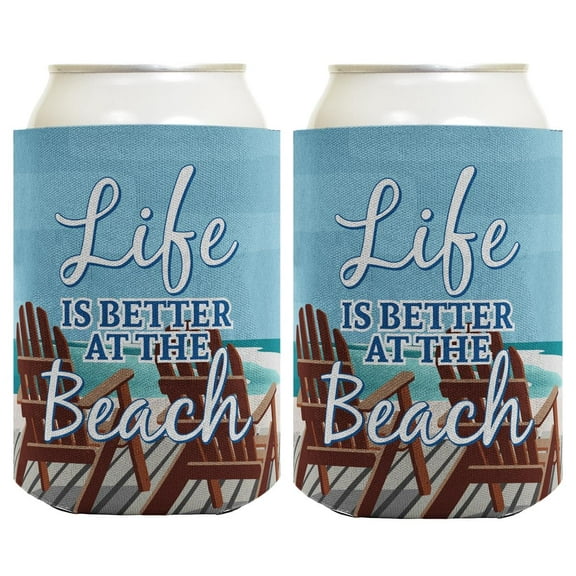 Beach Gifts Life is Better at the Beach Can Coolers 2-Pack Can Drink Thermocoolers