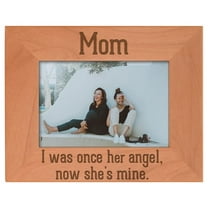 ThisWear Bereavement Gifts Mom I Was Once Her Angel Now She's Mine Funeral Gifts Natural Wood Engraved 4x6 Landscape Picture Frame Wood