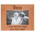 thumbnail image 1 of ThisWear Bereavement Gifts for Grandma Nana I Was Once Her Angel Now She's Mine Funeral Gifts Natural Wood Engraved 4x6 Landscape Picture Frame Wood, 1 of 6