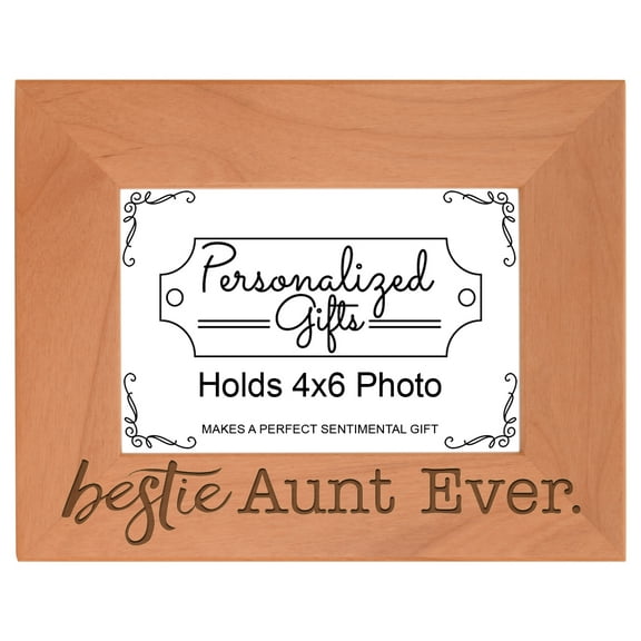 ThisWear Best Aunt Ever Frame Bestie Gifts Aunt Wood Laser 4x6 Landscape Picture Frame