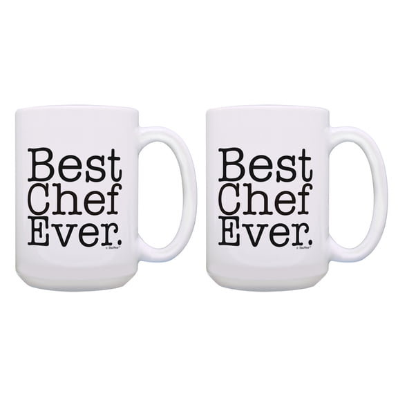 ThisWear Best Chefs Gifts Best Chef Ever Chef Mug Set Chef Presents 2 Pack Gift 15oz Coffee Mugs