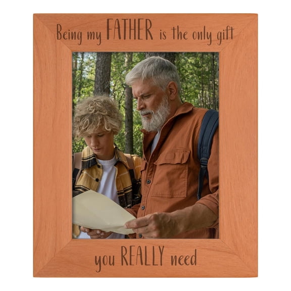 ThisWear Best Dad Ever Gift For Dad Being My Father Is The Only Gift You Really Need Wood Engraved Portrait 8x10 Photo Frame
