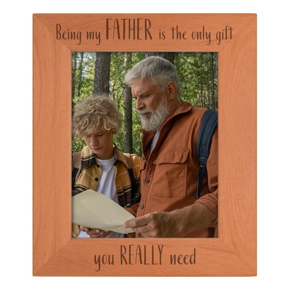 ThisWear Best Dad Ever Gift For Dad Being My Father Is The Only Gift You Really Need Wood Engraved Portrait 8x10 Photo Frame