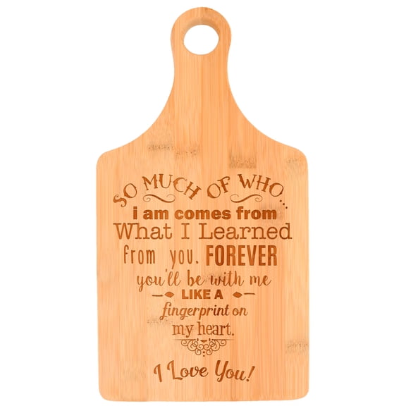 ThisWear Best Friend Gifts for Women Who I am Comes From You Best Friend Gifts for Girls Best Friend Birthday Gifts Paddle Shaped Bamboo Cutting Board