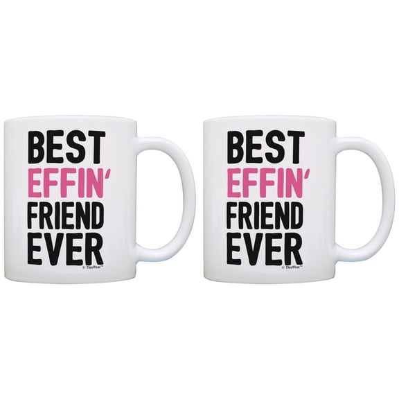 ThisWear Best Friend Mug Best Effin Friend Ever Besties Best Friends 11 ounce 2 Pack Coffee Mugs Pink