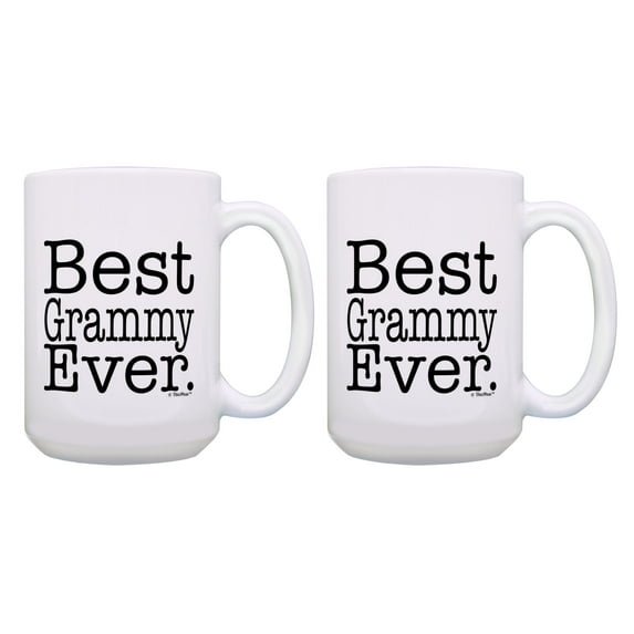 ThisWear Best Grammy Gifts Best Grammy Ever Mug Set Grammy Cups 2 Pack Gift 15oz Coffee Mugs