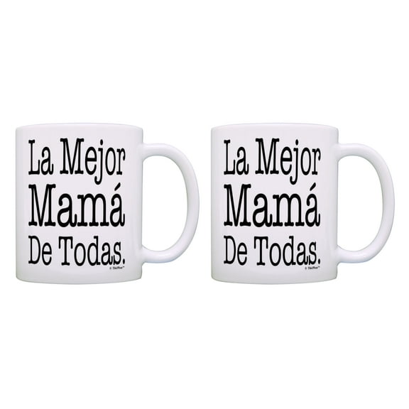 ThisWear Best Mom Mugs La Mejor Mama De Todas Mom Mug Set Mom Cup Set 11 ounce 2 Pack Coffee Mugs