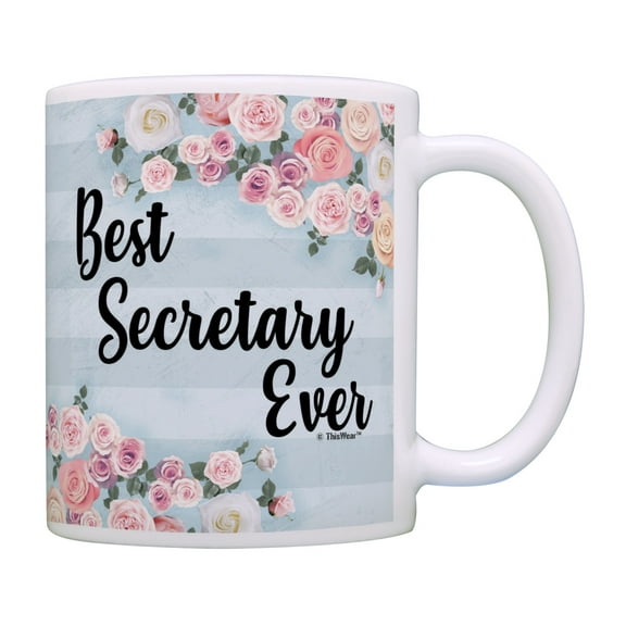 ThisWear Best Secretary Gifts Best Secretary Ever Cup Secretary Mug Secretary Coffee Mug Floral