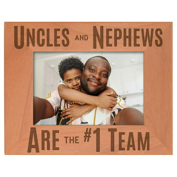 ThisWear Best Uncle Uncles and Nephews are the #1 Team Natural Wood Engraved 4x6 Landscape Picture Frame Wood
