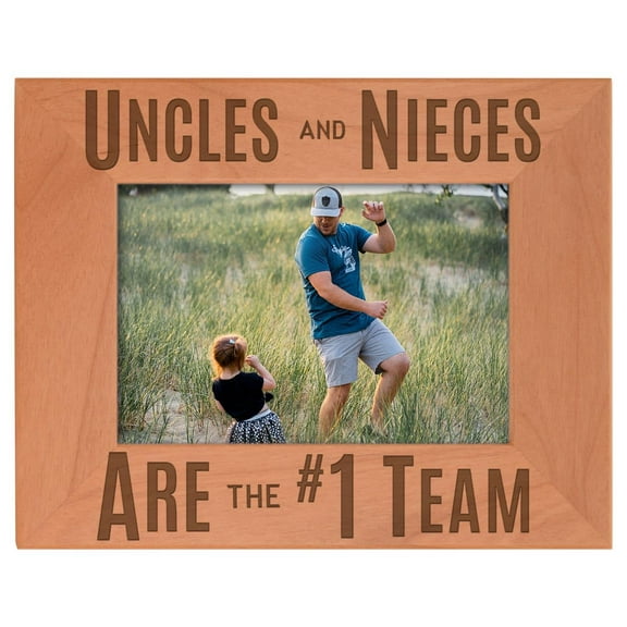 ThisWear Best Uncle Uncles and Nieces are the #1 Team Natural Wood Engraved 4x6 Landscape Picture Frame Wood