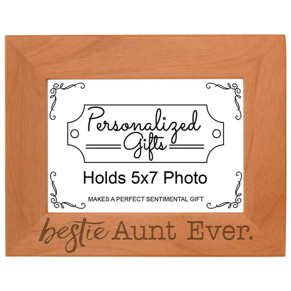 ThisWear Bestie Aunt Ever Birthday Gift for Aunt Wood Laser 5x7 Landscape Picture Frame