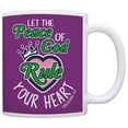 thumbnail image 1 of ThisWear Bible Verse Gifts Let the Peace of God Rule Your Heart Inspirational 11 ounce Coffee Mug Purple, 1 of 4
