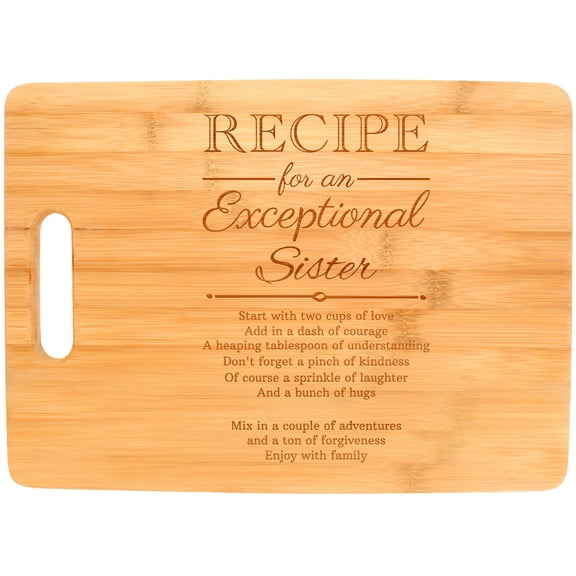 ThisWear Big Sister Gifts Recipe for an Exceptional Sister Sibling Gifts Big Rectangle Bamboo Cutting Board