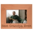 thumbnail image 1 of ThisWear Birthday Gift for Grandpa Best Grandpa Ever Natural Wood Engraved 4x6 Landscape Picture Frame Wood, 1 of 6