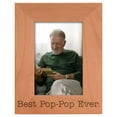 thumbnail image 1 of ThisWear Birthday Gift for Grandpa Best Pop-Pop Ever Natural Wood Engraved 4x6 Portrait Picture Frame Wood, 1 of 6