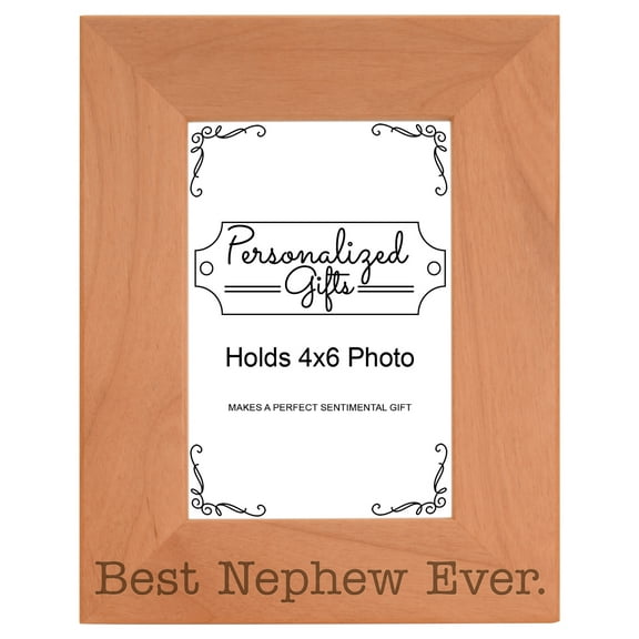 ThisWear Birthday Gift for Nephew Best Nephew Ever Wood Laser 4x6 Portrait Picture Frame