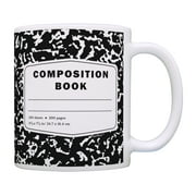 ThisWear Bookworm Gifts Composition Notebook Gifts for Women Nerdy Gift Graduation Gift Librarian Gifts 11 ounce Coffee Mug Black and White