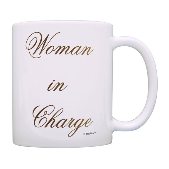 ThisWear Boss Coffee Mug Woman in Charge Female Boss Cup Manger Mug Supervisor Gifts Coffee Mug