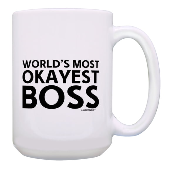 ThisWear Boss Gifts World's Most Okayest Boss Manager Gifts for Office Boss 15oz Coffee Mug