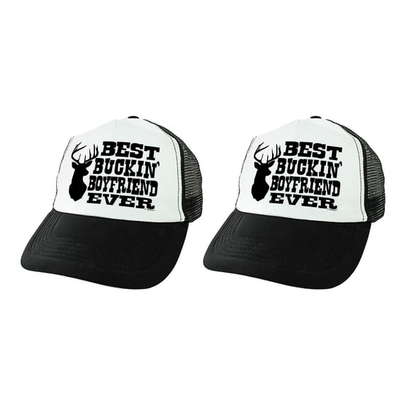 ThisWear Boyfriend Gifts Best Buckin Boyfriend Ever Boyfriend Gift Set Buck Hunter Hats 2-Pack Trucker Hats