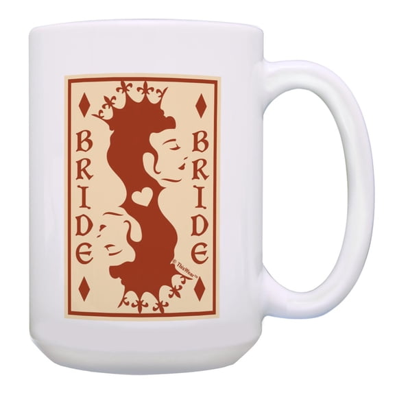 ThisWear Bride Bachelorette Gifts Bride Queen Playing Card 15oz Ceramic Coffee Mug Bride