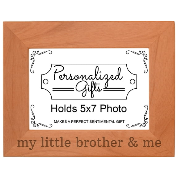 ThisWear Brother Graduation Gifts My Little Brother and Me Graduation Gifts for Brother Wood Laser 5x7 Landscape Picture Frame