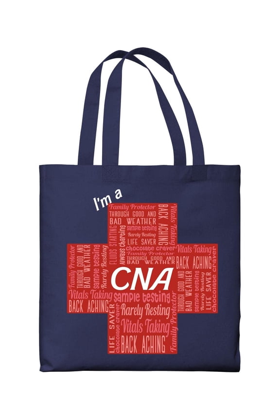 CNA Nurse Gifts for Women I'm a CNA Essential Attributes Lightweight Navy Canvas Tote Bag