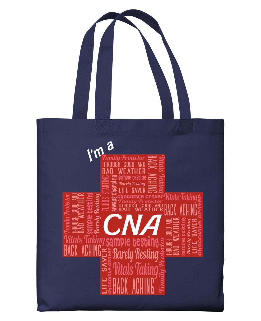 ThisWear CNA Nurse Gifts for Women I m a CNA Essential Attributes Lightweight Navy Canvas Tote Bag Walmart