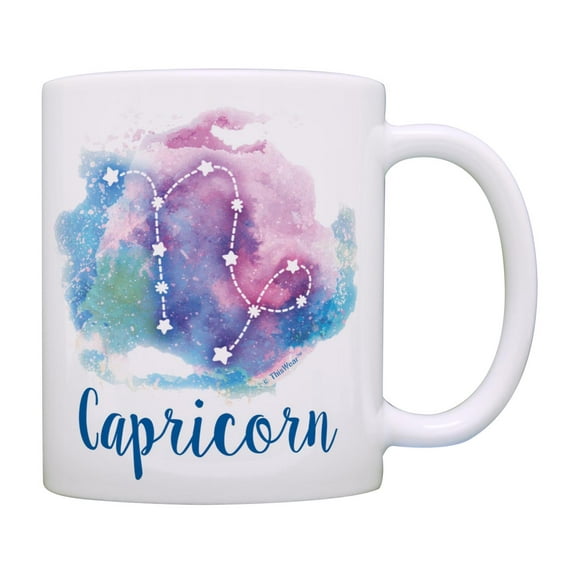 ThisWear Capricorn Zodiac Mug Capricorn Zodiac Coffee Mug Capricorn Cup Galaxy Coffee Mug Pastel