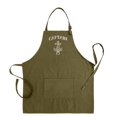 thumbnail image 1 of ThisWear Captain Nautical Gift Funny Apron for Grilling Cooking Two Pocket Apron for Sailing or Fishing Military Green, 1 of 7