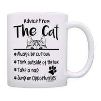 ThisWear Cat Lover Gifts Advice from the Cat Mug Cat Novelty Gifts Inspiring Gifts Coffee Mug