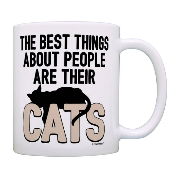 ThisWear Cat Lover Gifts The Best Thing About People Are Their Cats Mug 11 ounce Coffee Mug
