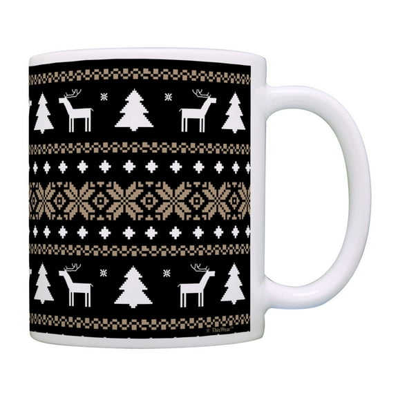 ThisWear Christmas Coffee Mug Ugly Christmas Sweater Mug Funny Xmas Presents Coffee Mug Neutrals