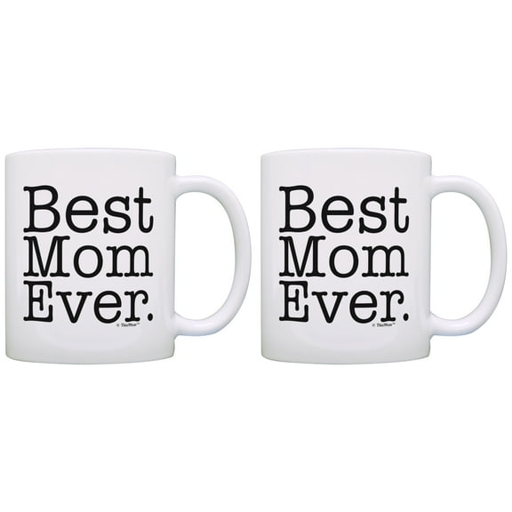 ThisWear Christmas Gifts for Mom Best Mom Ever Mom Mug 11 ounce 2 Pack Coffee Mugs
