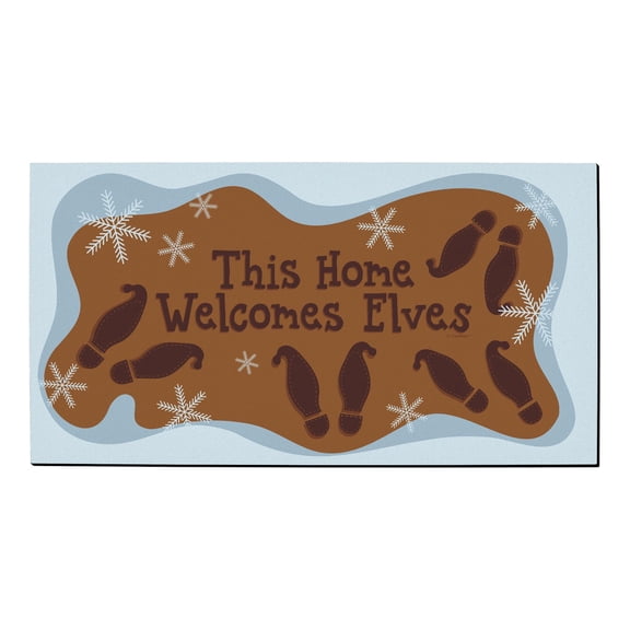 ThisWear Christmas Home Decor for Women This Home Welcomes Elves Doormat Elves