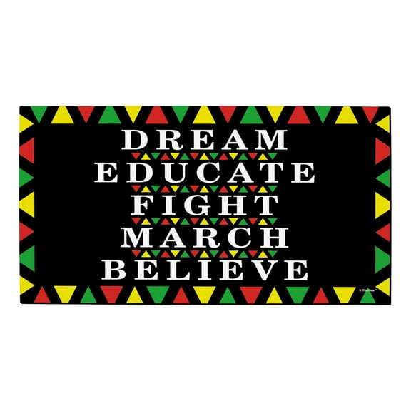 ThisWear Civil Rights Movement Doormat Dream Educate Fight March Believe Low Profile Doormat Black