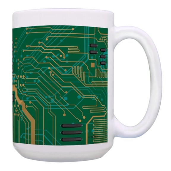 ThisWear Computer Geek Printed Circuit Board Computer Scientist Programmer 15oz Coffee Mug