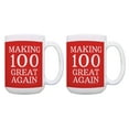 thumbnail image 1 of ThisWear Conservative Birthday Gift Set Making 100 Great Again 2 Pack Gift 15oz Coffee Mugs Red, 1 of 4