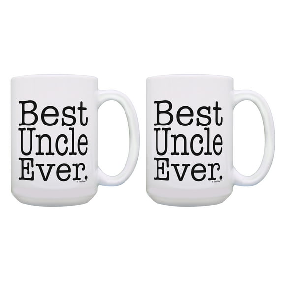 ThisWear Cool Uncle Gifts Best Uncle Ever Mug Set Best Uncle Birthday Gifts 2 Pack 15oz Coffee Mugs