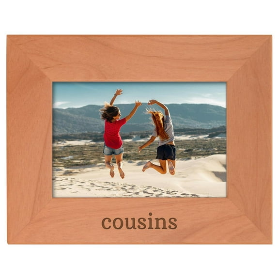 ThisWear Personalized Gifts Cousins Gift Aunt and Uncle Family Natural Wood Engraved 4x6 Landscape Picture Frame Wood