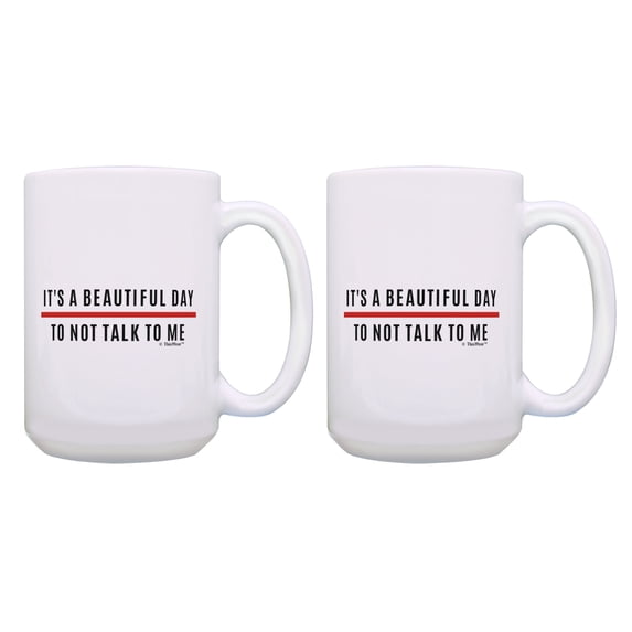 ThisWear Coworker Gift It's a Beautiful Day to Not Talk to Me Nurse Sayings 2 Pack 15oz Coffee Mugs