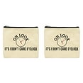 thumbnail image 1 of ThisWear Coworker Leaving Gifts for Women Oh Look It's I Donâ€™t Care O'Clock 2-Pack Cosmetic Accessory Bags, 1 of 4