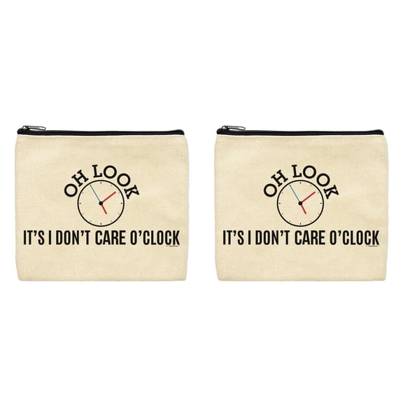 ThisWear Coworker Leaving Gifts for Women Oh Look It's I Donâ€™t Care O'Clock 2-Pack Cosmetic Accessory Bags