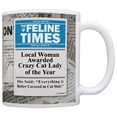 thumbnail image 1 of ThisWear Crazy Cat Lady Gifts Local Woman Awarded Crazy Cat Lady of Year Gag 11 ounce Coffee Mug News, 1 of 4